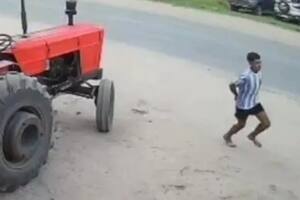 Con la camiseta de Argentina puesta, esposado y entre tractores, un preso escapó a la carrera de una comisaría