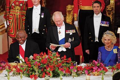 El primer banquete de Estado en el Palacio de Buckingham de los reyes Carlos III y Camilla