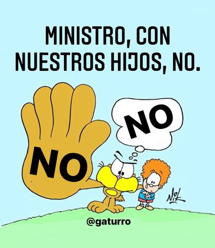 El primer dibujo de Nik en respuesta al mensaje intimidante del ministro de Seguridad Aníbal Fernández