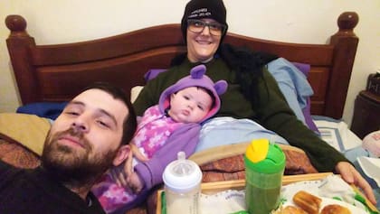 El primer festejo del día del padre, dos meses antes del trasplante.