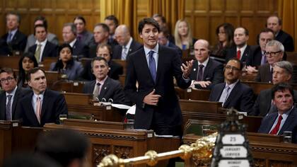 El primer ministro canadiense, Justin Trudeau, durante una sesión Question Period en el Parlamento, en Ottawa