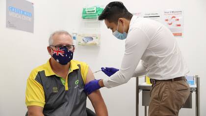 El primer ministro de Australia, Scott Morrison, también recibió una dosis de la vacuna contra el coronavirus