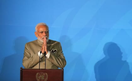 El primer ministro de India, Narendra Modi, durante la cumbre climática de la ONU