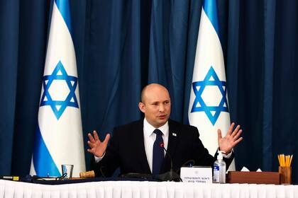El primer ministro de Israel, Naftali Bennett, durante una reunión de gabinete