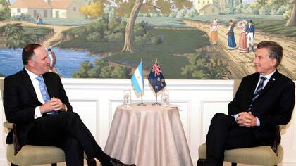 El primer ministro de Nueva Zelanda, John Key, y Mauricio Macri