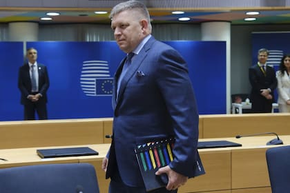 El primer ministro Eslovaquia, Robert Fico, durante una reunión de líderes en Bruselas