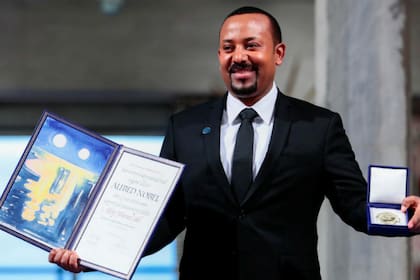 El primer ministro etíope, Abiy Ahmed Ali, luego de recibir el Premio Nobel de la Paz durante la ceremonia en Oslo, Noruega, el 10 de diciembre de 2019.