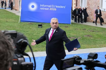 El primer ministro húngaro Viktor Orban al llegar a una cumbre de la Unión Europea en Bilzen-Hoeselt, Bélgica, el 12 de febrero del 2026