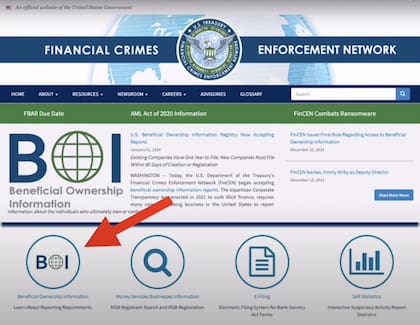 El primer paso es acceder a la página de Fincen