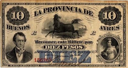 El primer prócer argentino impreso en papel moneda fue Florencio Varela, cuyo retrato apareció en el billete de 10 Pesos Moneda Corriente de 1869