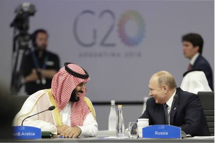 El príncipe Mohammed y Putin en el G-20