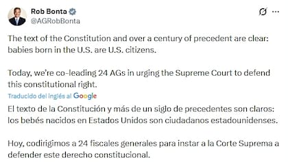 El procurador de California, junto a otros fiscales generales, insta a la Corte Suprema a defender este derecho constitucional