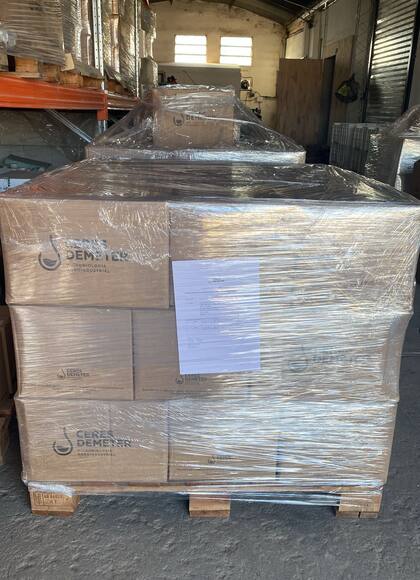 El producto preparado para la exportación