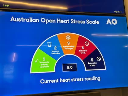 El protocolo de calor alcanzó el nivel 5: ése fue el motivo de la suspensión parcial de la jornada y el cerramiento del techo del partido de Sinner