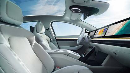 El prototipo Vision-S02 de Sony; la compañía presentó este auto eléctrico en la CES 2022 y confirmó que analiza fabricarlo en serie