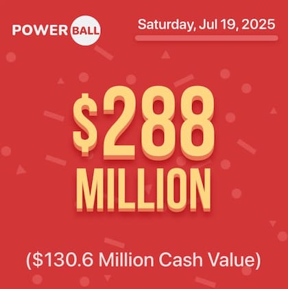 El próximo sorteo de Powerball está fijado para el sábado 19 de julio de 2025