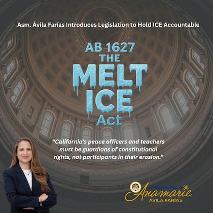 El proyecto de ley de la Asamblea de California AB 1627 fue introducido por la asambleísta Ávila Farías el 26 de enero de 2026