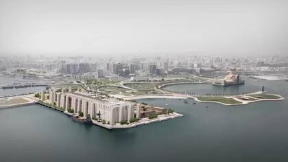 El proyecto del Art Mill prevé que forme un triángulo con otros grandes museos de Doha