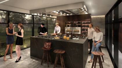 El proyecto Depart sumó entre los amenities una cocina para que los vecinos puedan tomar clases