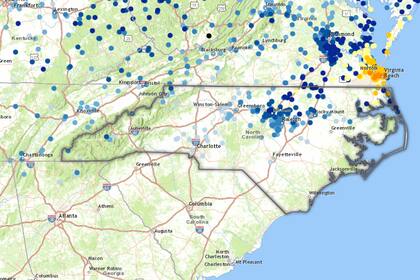 El pueblo costero de Waterlily fue el que más nevadas acumuló en las últimas 24 horas