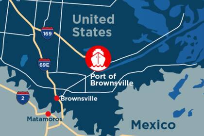 El puerto de entrada de Brownsville está en la frontera con México