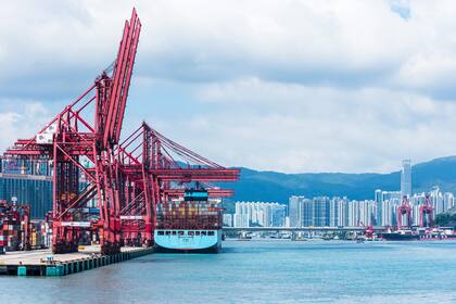 El puerto de Hong Kong.