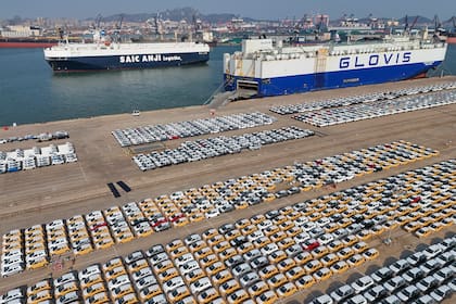 El puerto de Yantai, en la provincia oriental de Shandong, una de las salidas de las exportaciones chinas al mundo