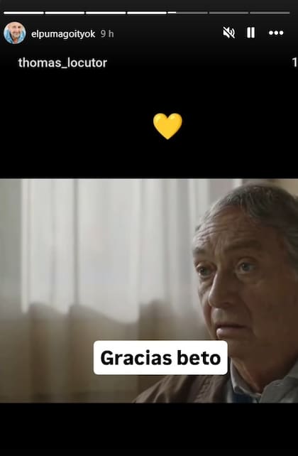 El Puma Goity publicó un video con una escena de El retiro, película donde compartió elenco con Luis Brandoni