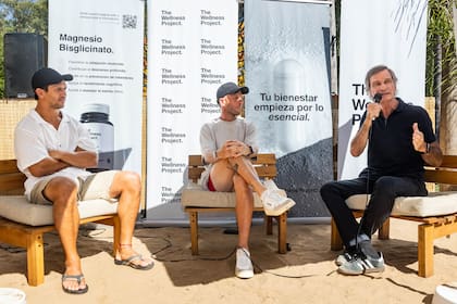 El Puma Tute Moroni, Zuca Conti, de ESPN, y el Dr. Conrado Estol.