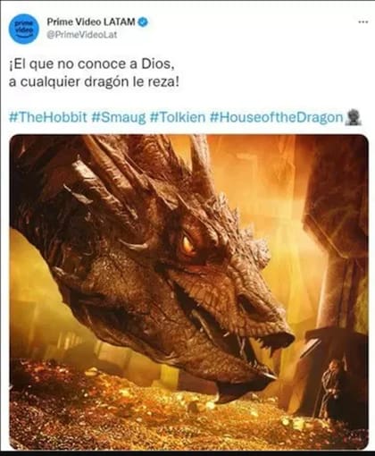 "¡El que no conoce a Dios, a cualquier dragón le reza!", publicó Amazon