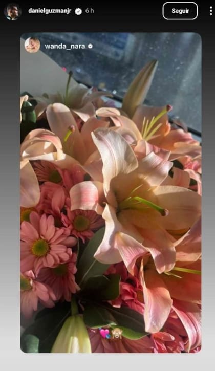 El ramo de flores que recibió Wanda por parte de Daniel Guzmán
