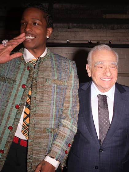 El rapero A$AP Rocky, nuevo embajador de la marca, posó feliz junto a Martin Scorsese