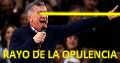 El rayo de la opulencia que surge de los ojos de Mauricio Macri transforma barrios, calles, edificios y diversos lugares de Buenos Aires y del país, en una serie de memes que se volvieron virales en las redes sociales