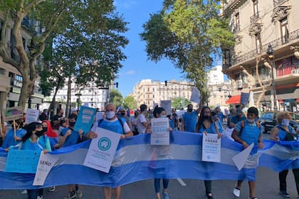 El reclamo de endeudados en una de las manifestaciones en pandemia