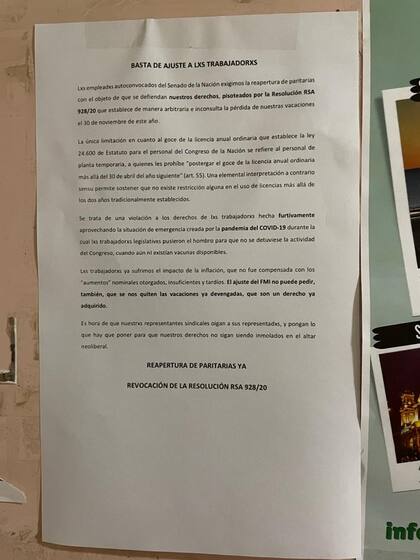 El reclamo de los empleados del Senado