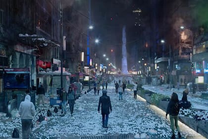 El reconocido obelisco de la Ciudad de Buenos Aires se ve en la película Granizo, el nuevo estreno de Netflix