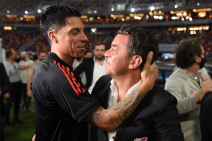 El reconocimiento de Enzo Pérez para Marcelo Gallardo; el volante mendocino fue otra de las figuras en la noche santiagueña