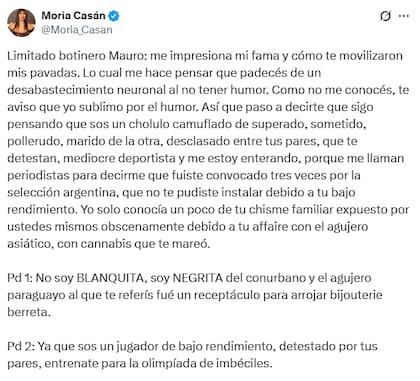 El recordado tuit de Moria Casán a Mauro Icardi