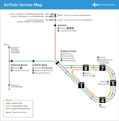 El recorrido del Airtrain JFK