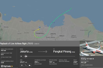 El recorrido del avión que se estrelló en el agua