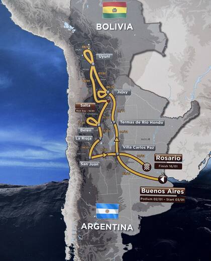 El recorrido del Dakar 2016