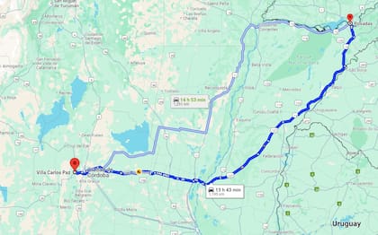 El recorrido del micro desde Villa Carlos Paz hasta Posadas dura alrededor de 14 horas