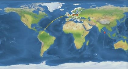 El recorrido que hizo Cosmos 482 antes de caer al océano Índico (Foto: Ilustración ESA)