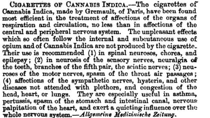 El recorte del periódico londinense The Medical Times, del 28 de octubre de 1870, en el que se recomendaba el uso de cannabis para aliviar distintas dolencias