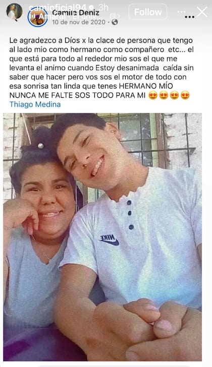 El recuerdo de Camila, la hermana de Thiago