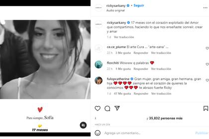 El recuerdo de Ricky hacia su hija (Foto Instagram @rickysarkany)
