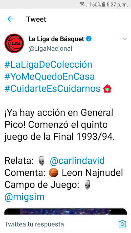 El recuerdo de una transmisión de la Liga Nacional, en la que compartía el equipo con León Najnudel, el visionario fundador del certamen.