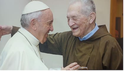 El reecnuentro del cardenal Luis Dri y el Papa Francisco, en 2018.