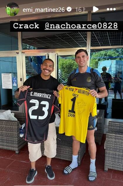 El reencuentro entre Dibu Martínez e Ignacio Arce, viejos conocidos de la selección argentina
