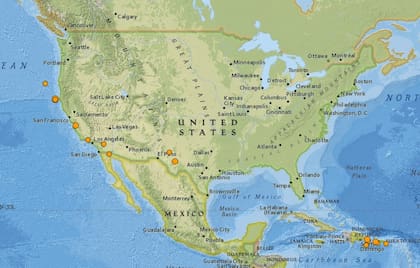 El registro de temblores en EE.UU. en las últimas 24 horas